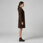 Women's Dark Brown Fitted Suede Trench Coat