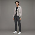 Women's Off-White Moto Leather Jacket