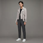 Women's Off-White Moto Leather Jacket