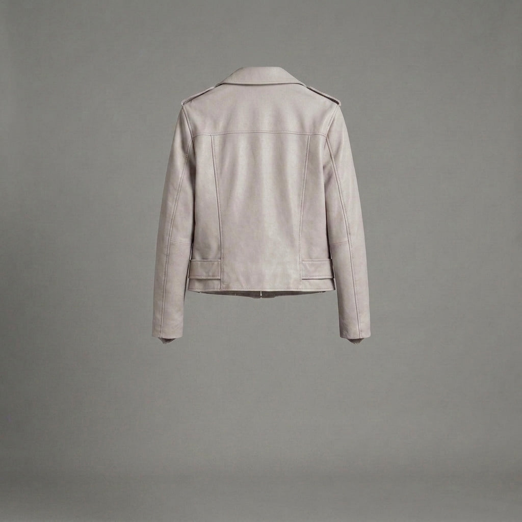 Women's Off-White Moto Leather Jacket