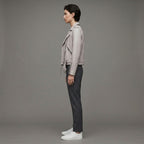 Women's Off-White Moto Leather Jacket