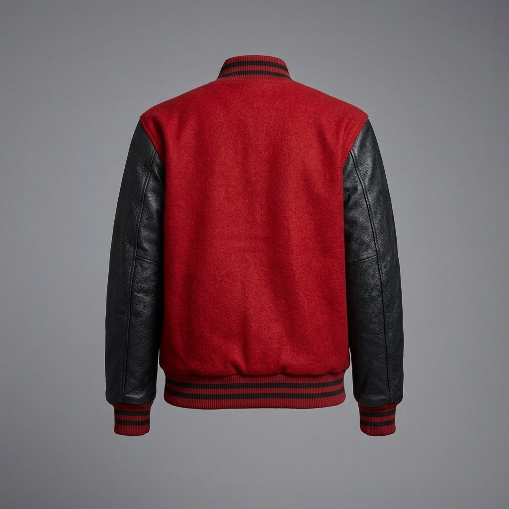Women's Classic Red Leather Varsity Jacket