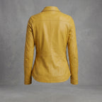 Women's Yellow Leather Shirt