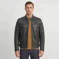 Men's Vintage Distressed Leather Moto Jacket – Rugged Motorcycle Jacket