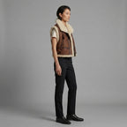 Women's Cropped Shearling Leather Vest