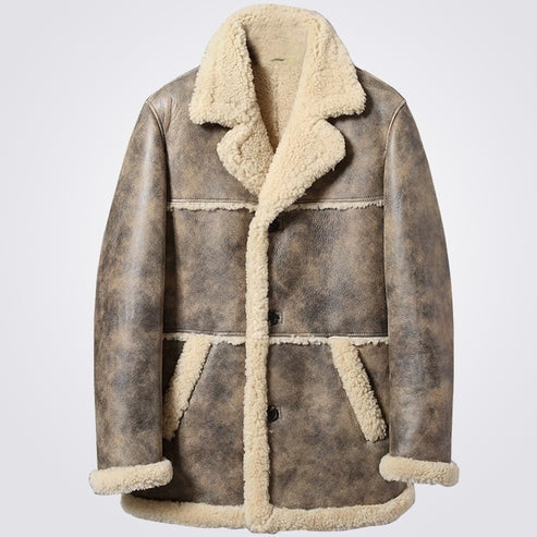 Men's Brown Sheepskin B3 Bomber Coat