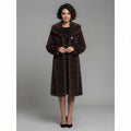 Women's Brown Shearling Full-Length Coat
