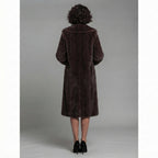 Women's Brown Shearling Full-Length Coat