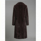 Women's Brown Shearling Full-Length Coat