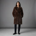 Women's Chocolate Brown Fluffy Fur Coat