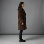 Women's Chocolate Brown Fluffy Fur Coat