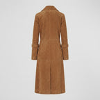 Women's Open-Front Suede Trench Coat
