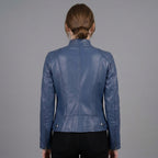 Women's Dusty Blue Leather Jacket