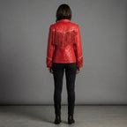 Red Fringe Leather Jacket