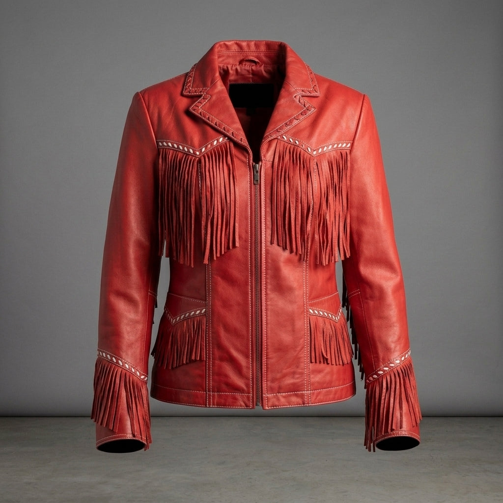 Red Fringe Leather Jacket