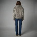 Women's Frost Grey Fluffy Fur Jacket