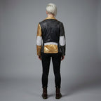Gold & Silver Studded Leather Jacket