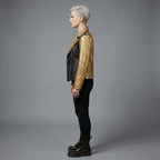Gold & Silver Studded Leather Jacket