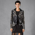 Bold Studded Leather Biker Jacket