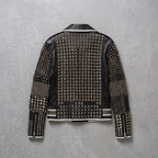 Bold Studded Leather Biker Jacket