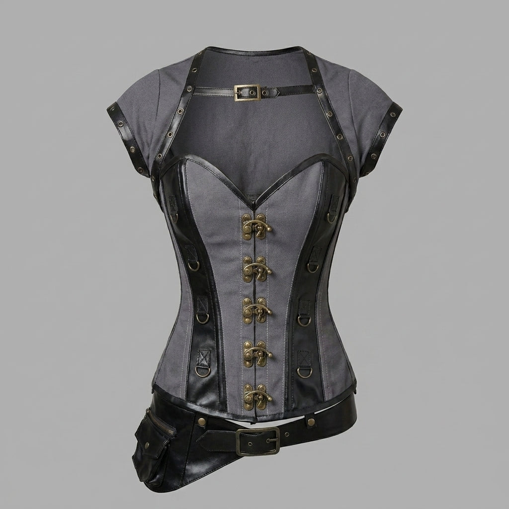 Heritage Brass Clasp Leather Corset