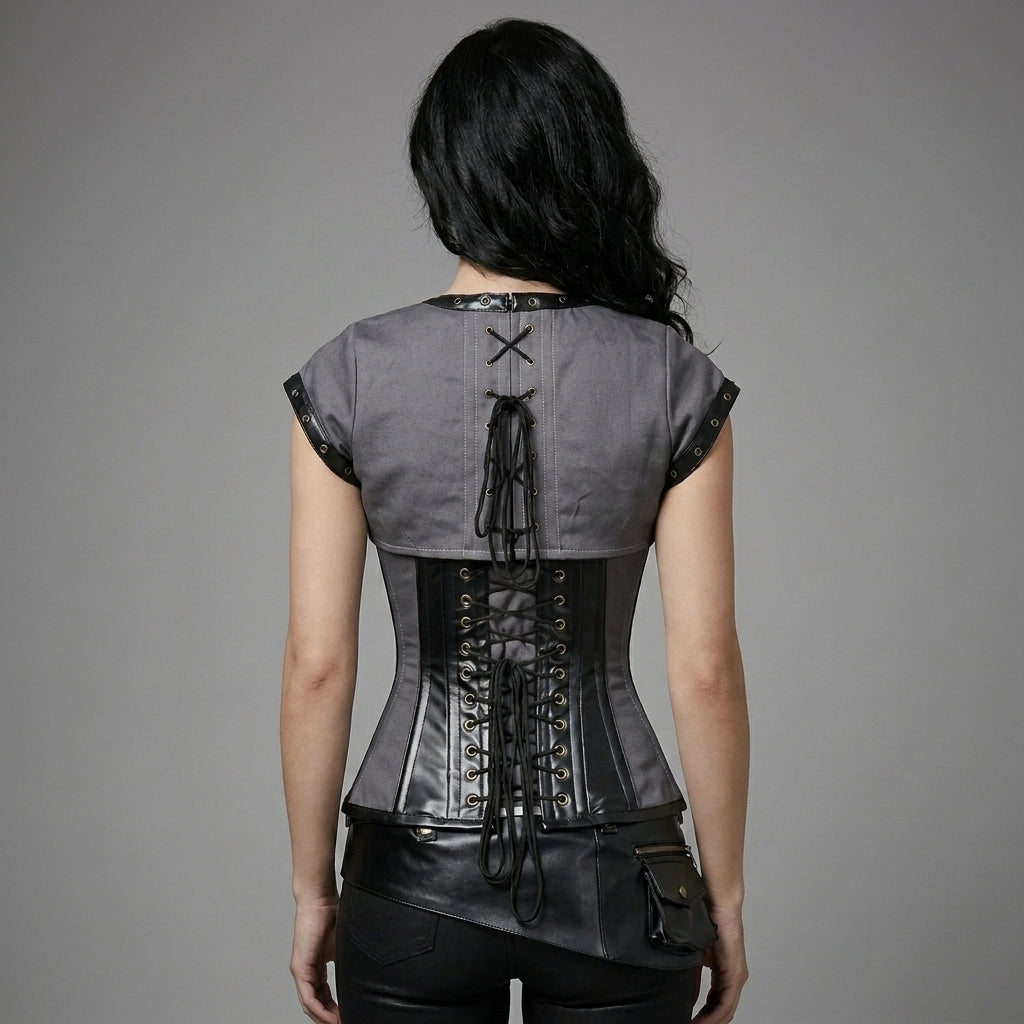 Heritage Brass Clasp Leather Corset