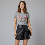 Women's Black High-Waist Leather Wrap Shorts
