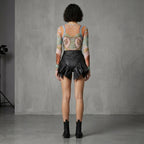 Women's Classic High-Waist Leather Shorts