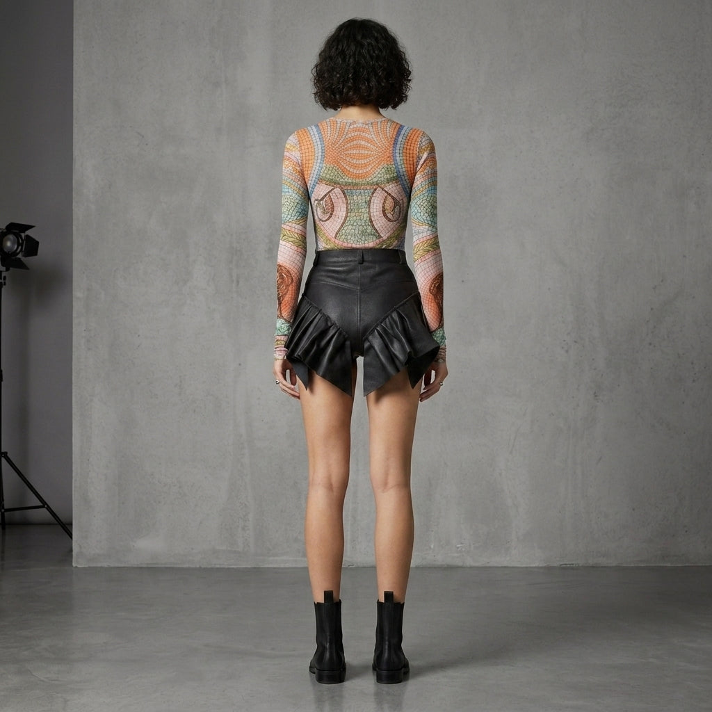 Women's Classic High-Waist Leather Shorts