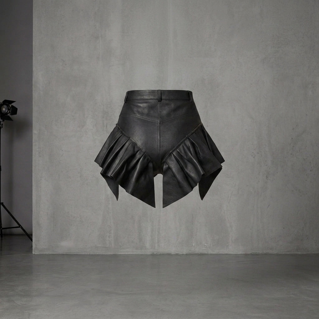 Women's Classic High-Waist Leather Shorts