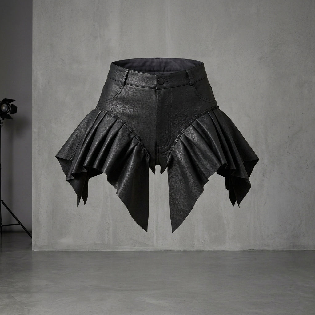 Women's Classic High-Waist Leather Shorts