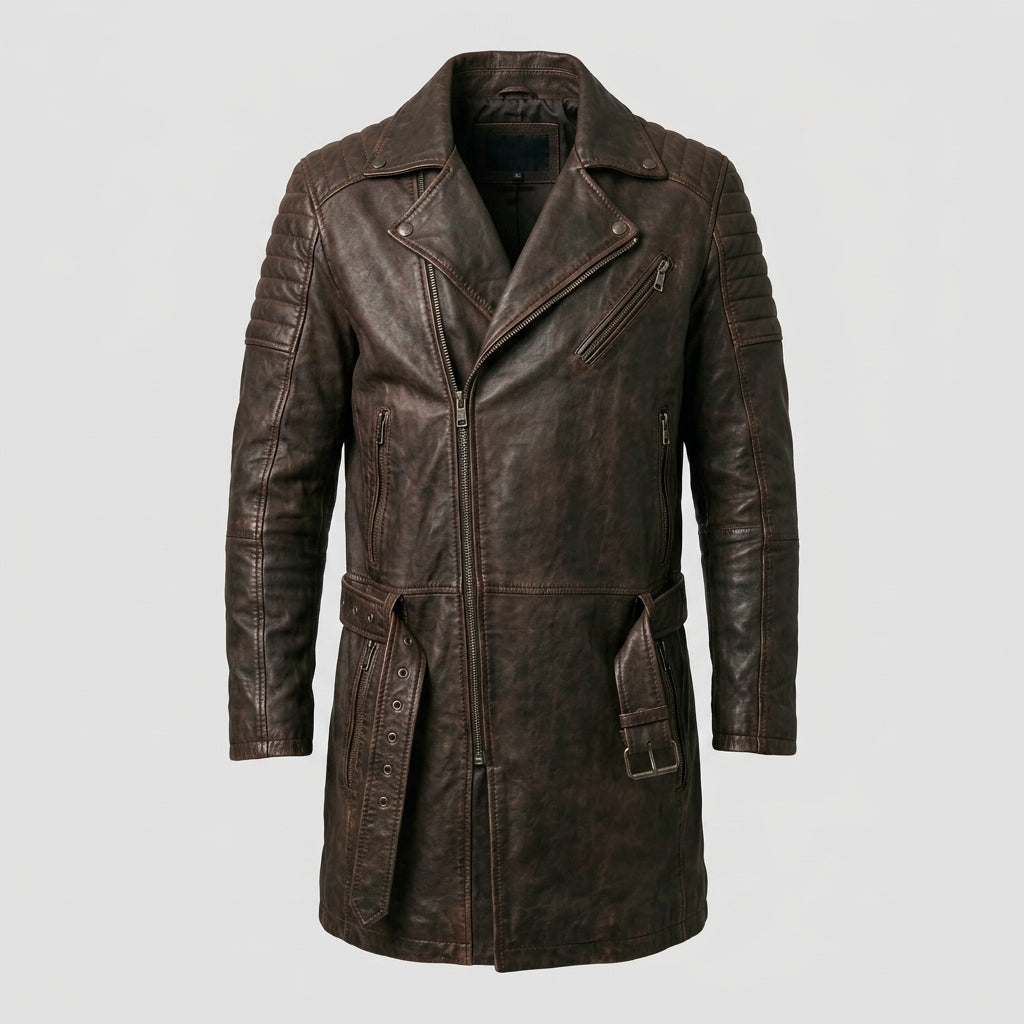 Browns Men's Distressed Brown Lambskin Leather Coat