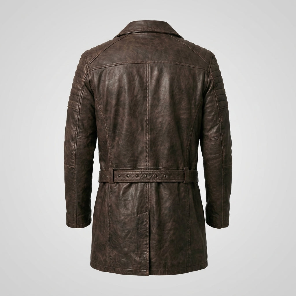 Browns Men's Distressed Brown Lambskin Leather Coat