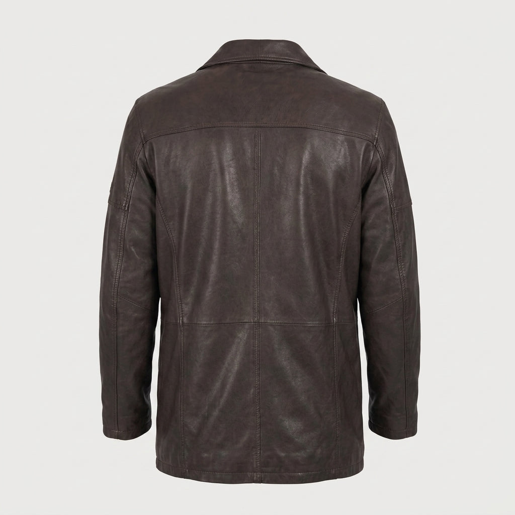 Men's Dark Brown Lambskin Leather Sport Coat