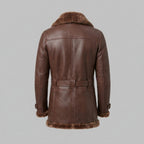Men's Brown Double-Breasted Sheepskin Shearling Coat
