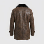 Men's Distressed Shearling Leather Coat