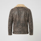 Men's Brown Sheepskin Shearling Flight Jacket
