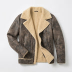 Men's Brown Sheepskin Shearling Flight Jacket