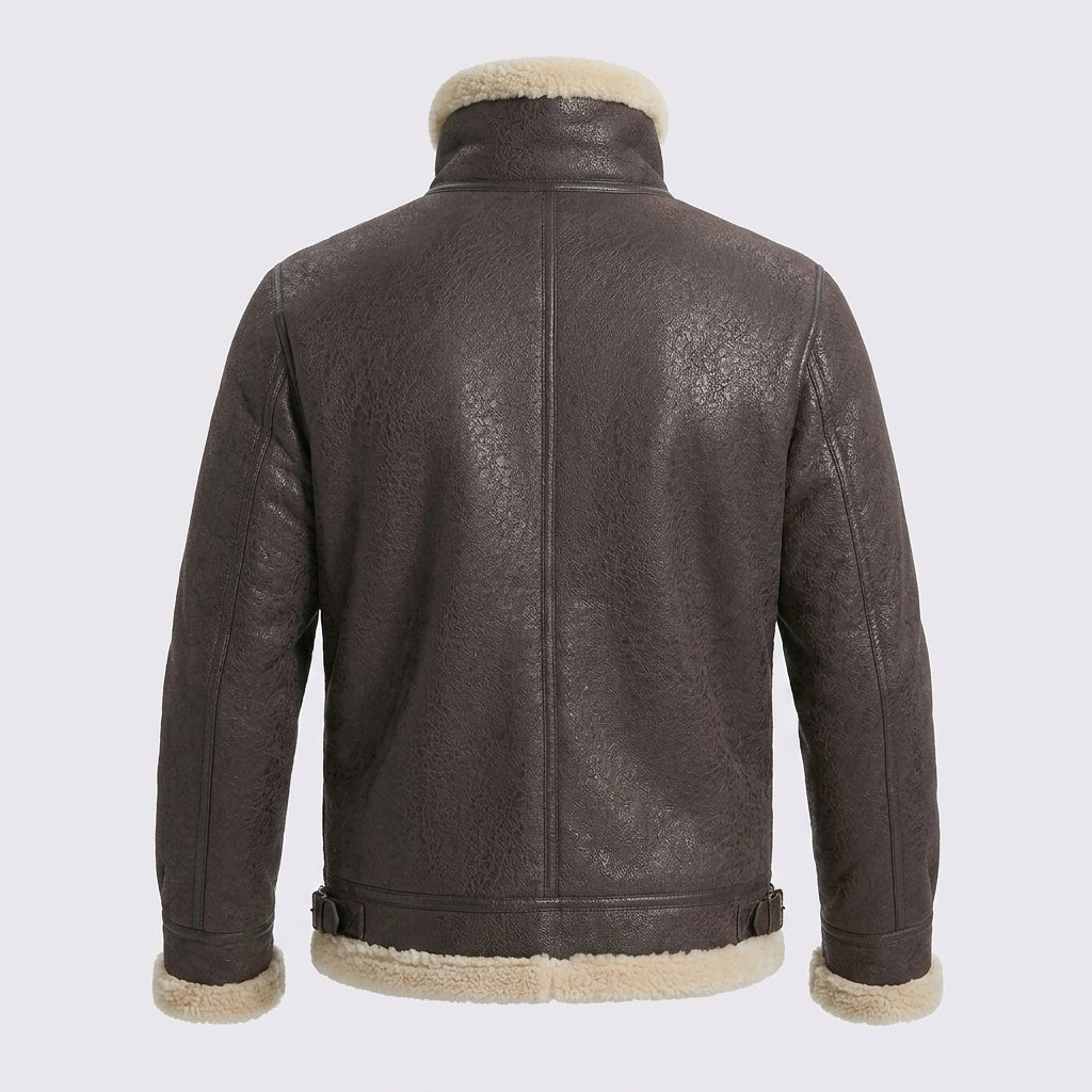 Men's Brown Sheepskin Shearling B3 Bomber Coat