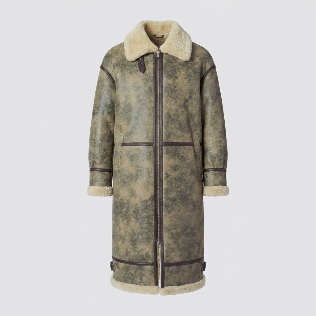 Men's Brown Sheepskin Shearling B3 Bomber Coat