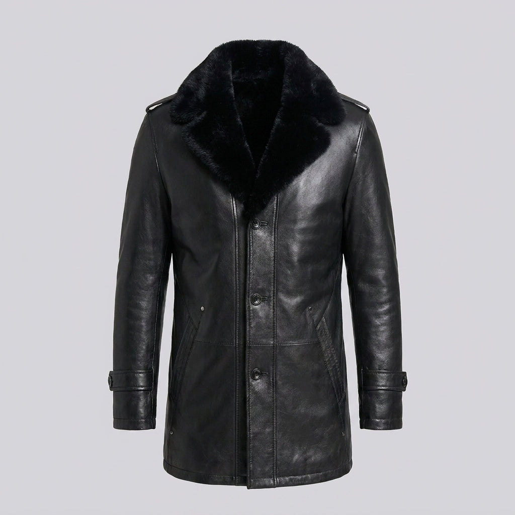 Men's Black Sheepskin Leather Jacket