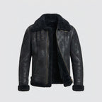 Men's Black B3 Shearling Aviator Bomber Jacket