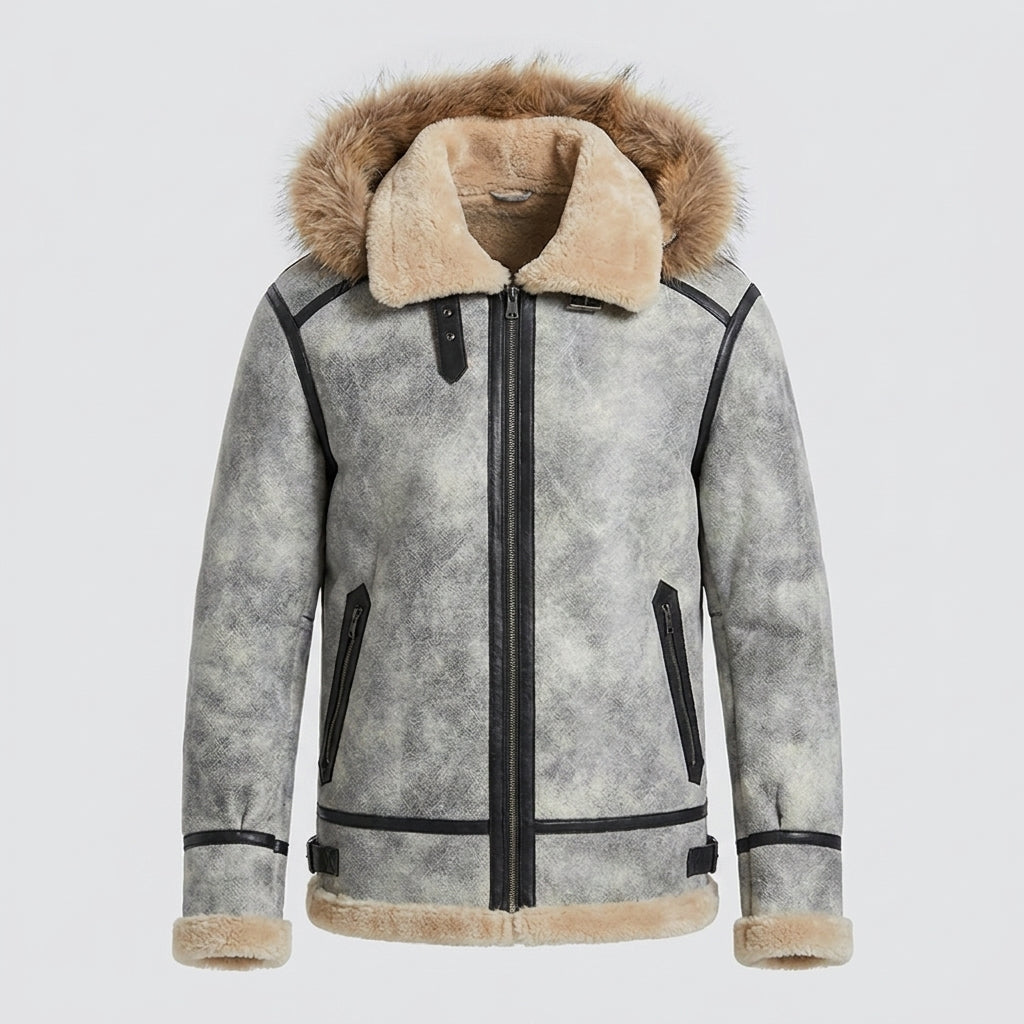 Men's B3 Bomber Sheepskin Leather Aviator Jacket