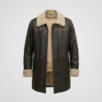 Men's Brown Sheepskin Fur Aviator Leather Jacket – Classic B3 Flight Coat