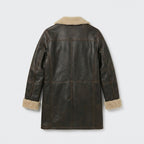 Men's Brown Sheepskin Fur Aviator Leather Jacket – Classic B3 Flight Coat