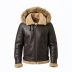 Men's Genuine Shearling Sheepskin Aviator Bomber Leather Jacket