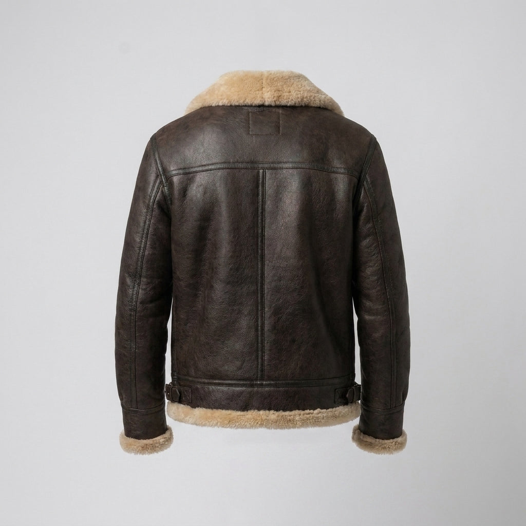 Men's Shearling Bomber Jacket – Premium Leather