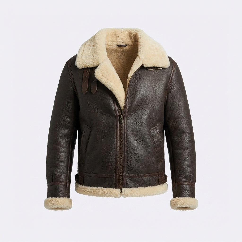Men's Classic B3 Sheepskin Shearling Bomber Jacket