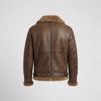 Men's Brown B3 Bomber Sheepskin Leather Jacket