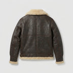 Men's Brown B3 Sheepskin Bomber Jacket – Cream Shearling